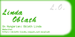 linda oblath business card